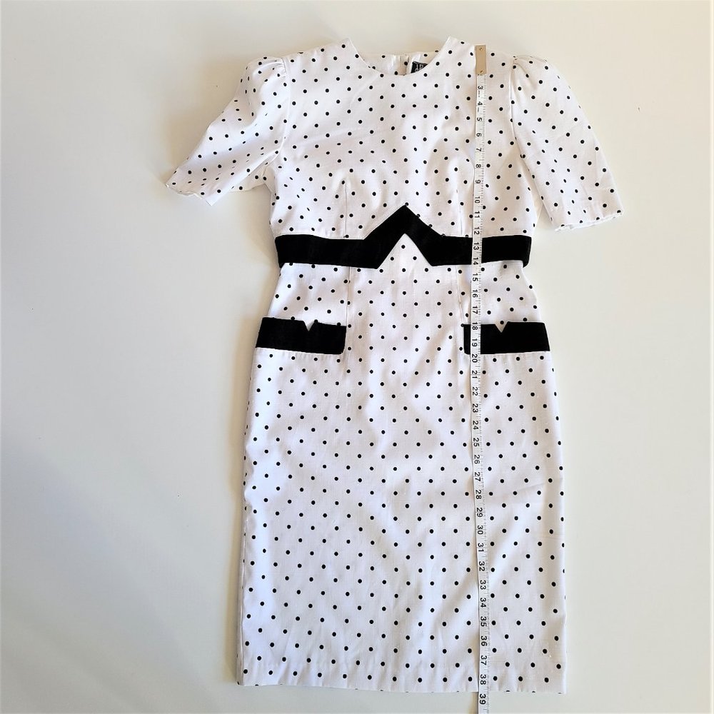 J. R Petite by Joseph Ribkoff 80s Polka Dot Dress - Picture 14 of 15